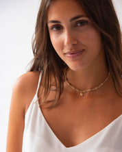 COLLAR NUDOS BEIGE | INICIAL