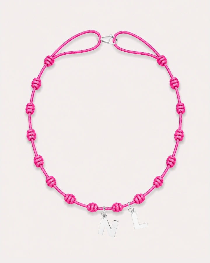 COLLAR NUDOS FUCSIA | INICIAL