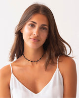 BLACK KNOTS NECKLACE | INITIAL MINI