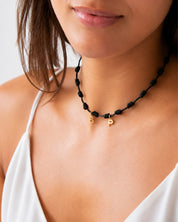 COLLAR NUDOS NEGRO | INICIAL