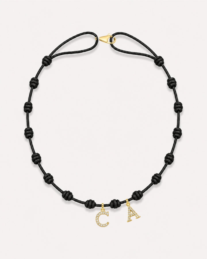 COLLAR NUDOS NEGRO | INICIAL