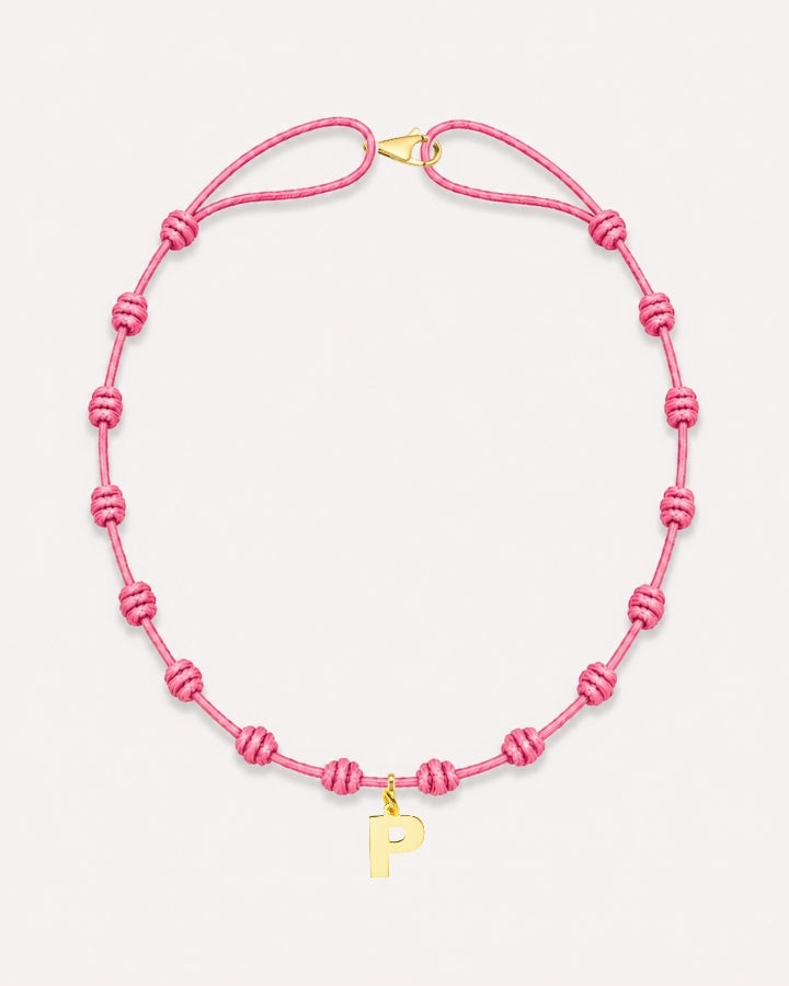 COLLAR NUDOS ROSA | INICIAL