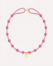 COLLAR NUDOS ROSA | INICIAL