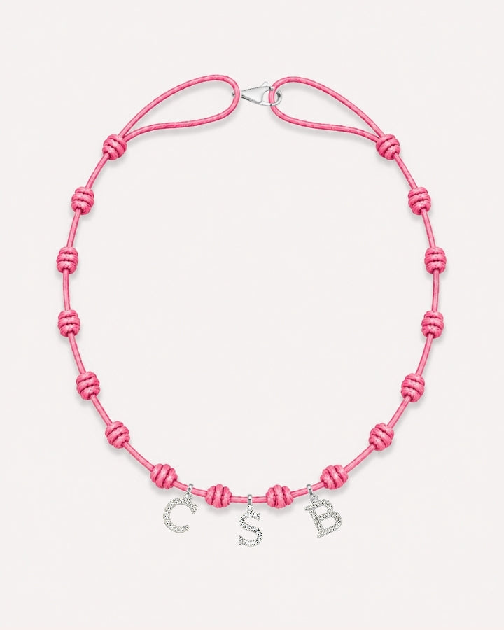 COLLAR NUDOS ROSA | INICIAL