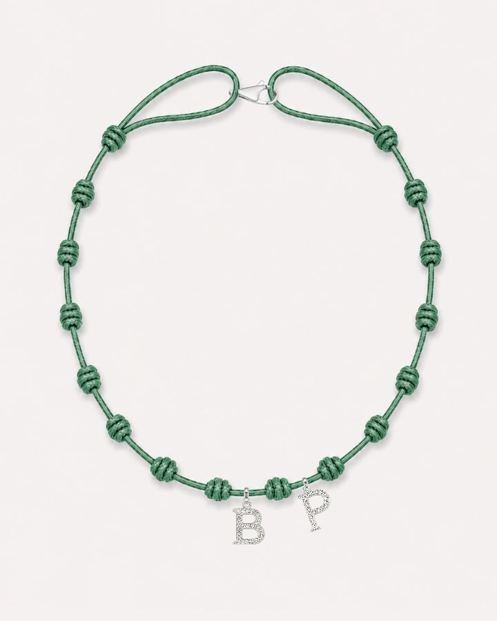 COLLAR NUDOS VERDE | INICIAL MINI