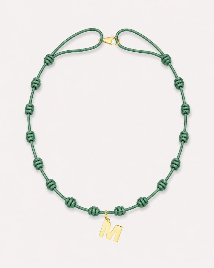 COLLAR NUDOS VERDE | INICIAL MINI