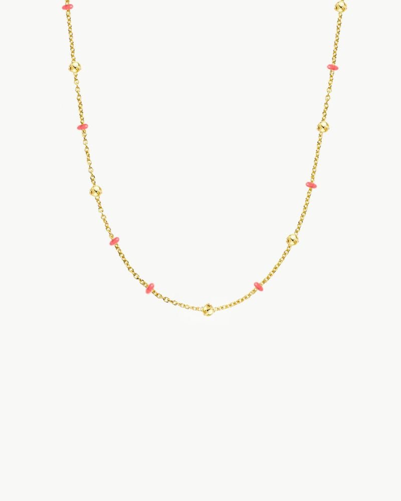 CORAL TEARS NECKLACE | GOLDEN STEEL