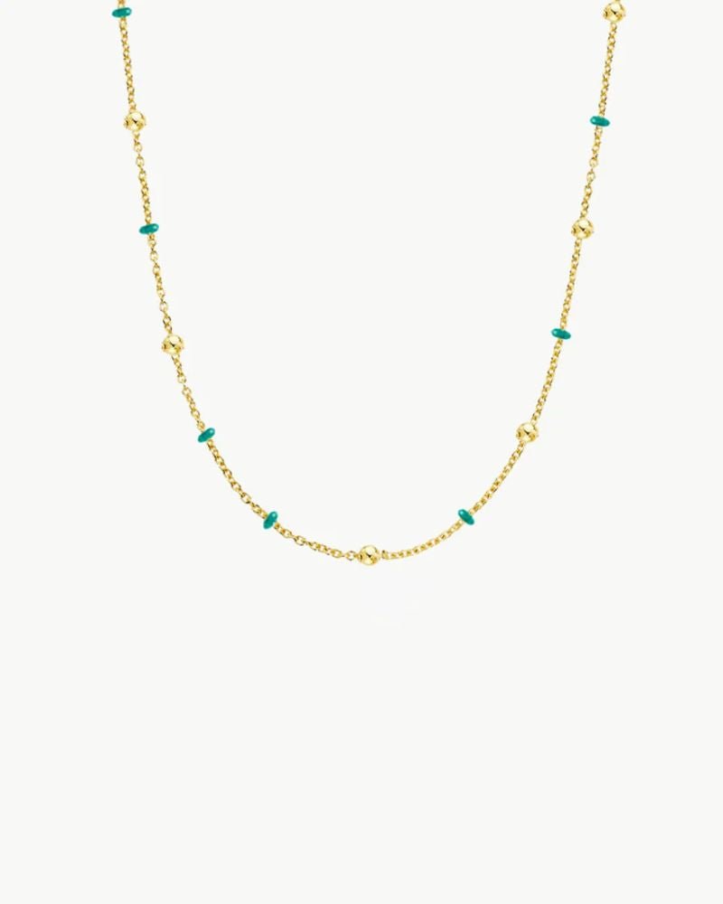 TURQUOISE TEARS NECKLACE | GOLDEN STEEL