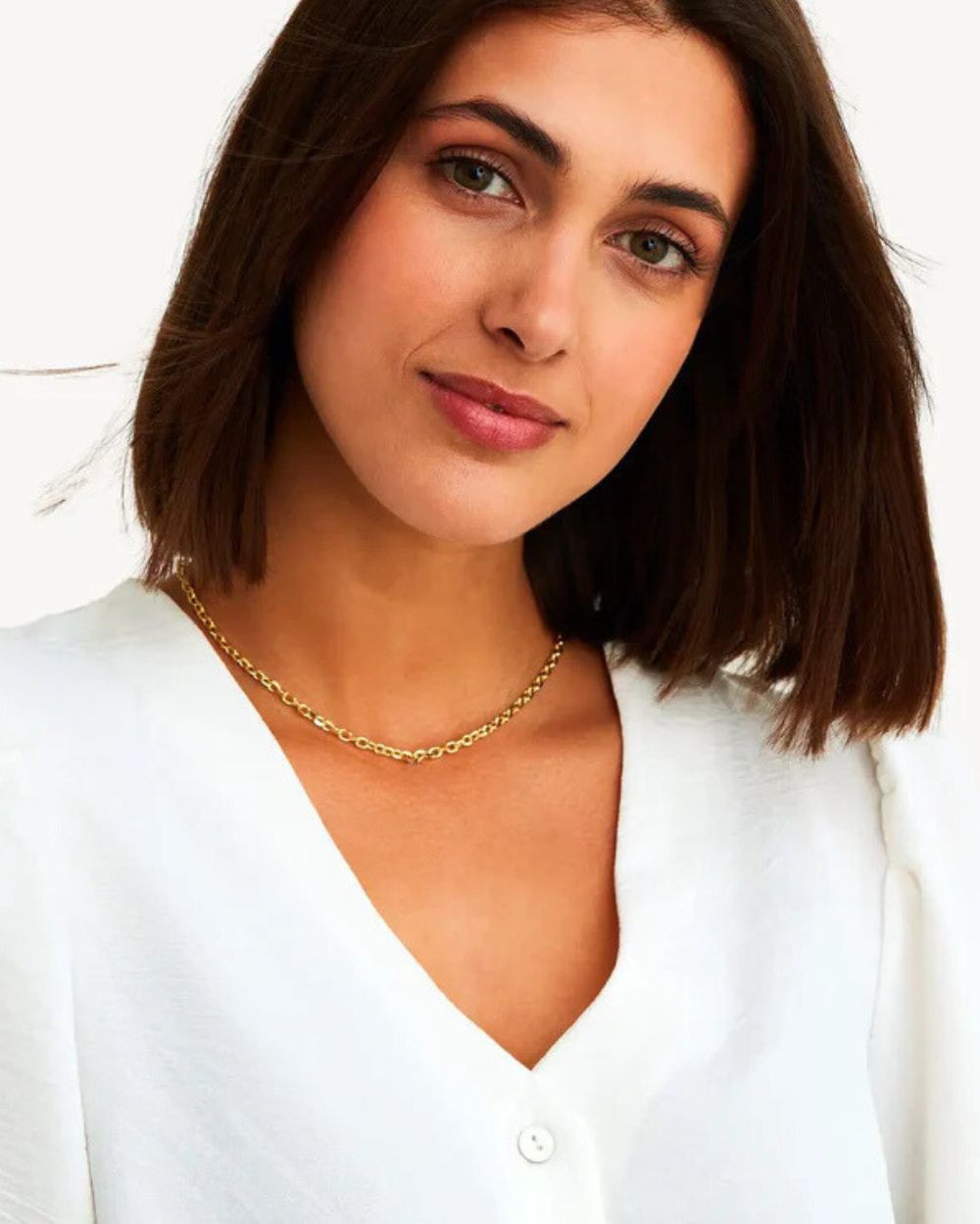 THICK GOLD LINK NECKLACE | MIDI INITIAL