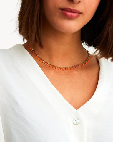 CORAL TEARS NECKLACE | GOLDEN STEEL