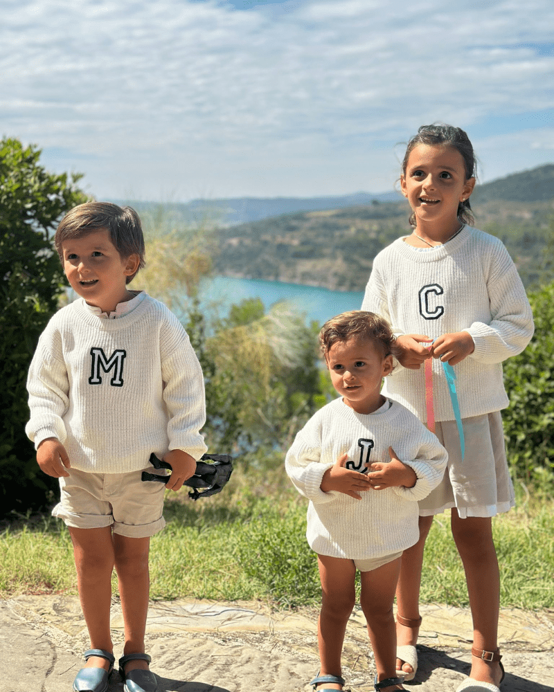 KINDER - PULLOVER OFF WHITE | INITIALE MINI