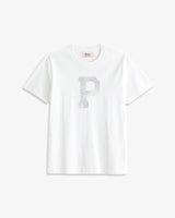 KIDS - CAMISETA BLANCA | INICIAL LENTEJUELAS PLATEADAS -P- | TALLA 13/14