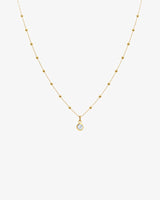 COLLAR MINI BOLITAS ORO CON CIRCONITA BLANCA