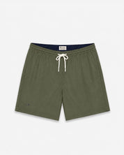 BAÑADOR VERDE CAQUI | BORDADO MINIMALISTA