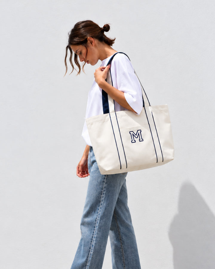 TOTE BAG CONTRAST MARINO | INICIAL MINI