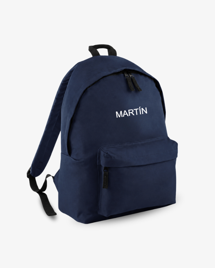 MOCHILA GRANDE AZUL MARINO |  BORDADO PERSONALIZADO