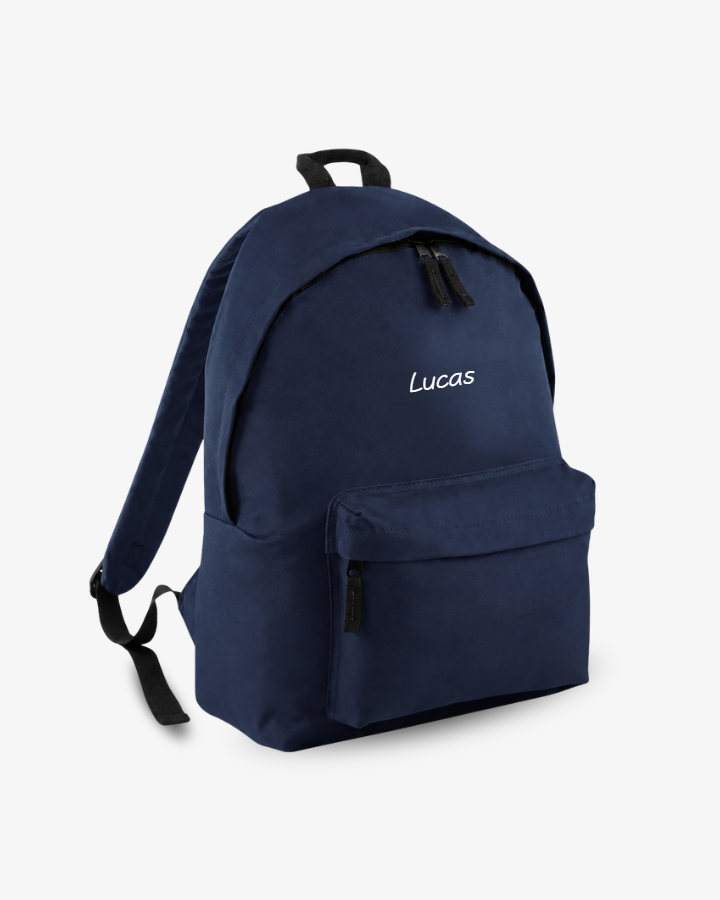 MOCHILA GRANDE AZUL MARINO |  BORDADO PERSONALIZADO