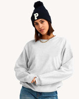 NAVY BLUE POM-POM BEANIE | INITIAL MINI