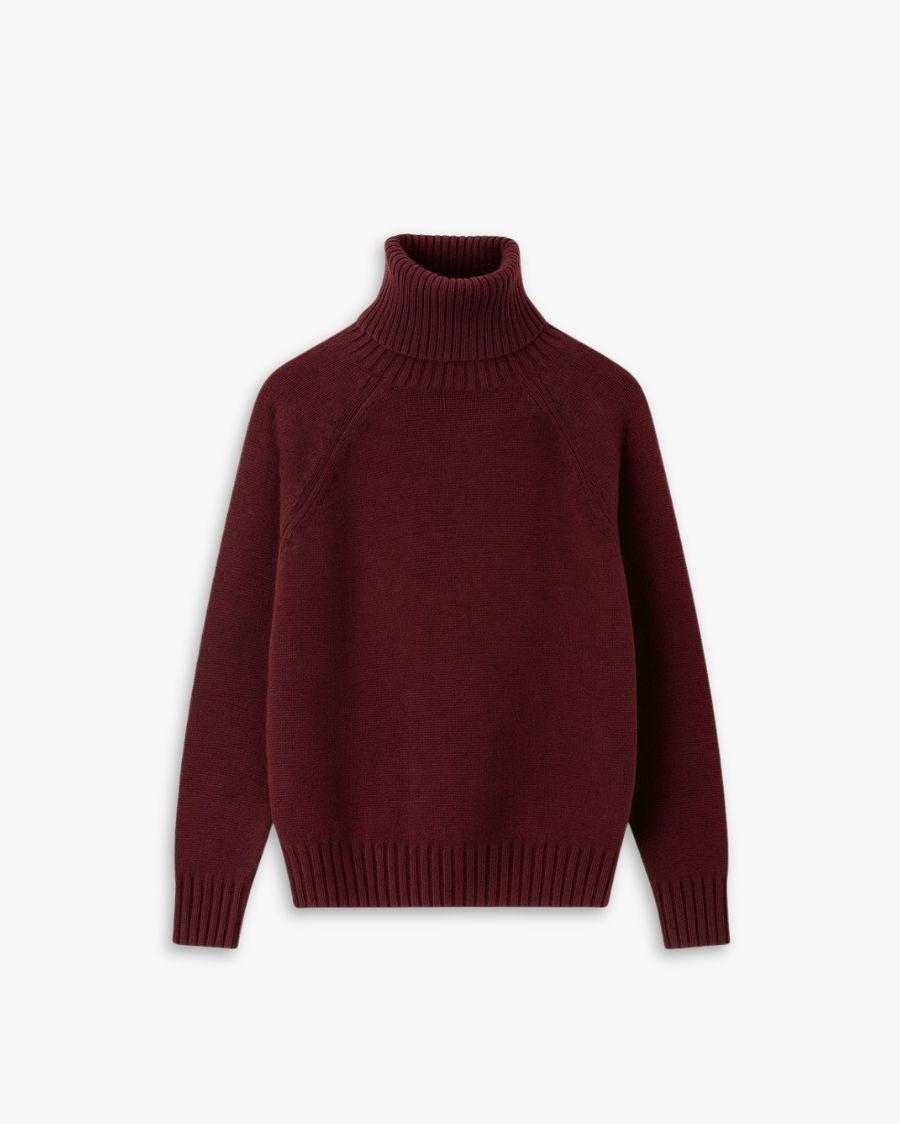 HIGH-NECK JERSEY BURGUNDY