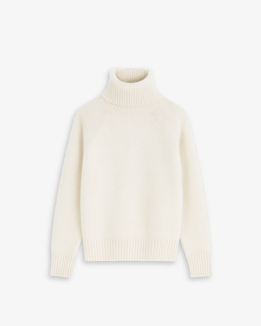 HIGH-NECK JERSEY OFF WHITE