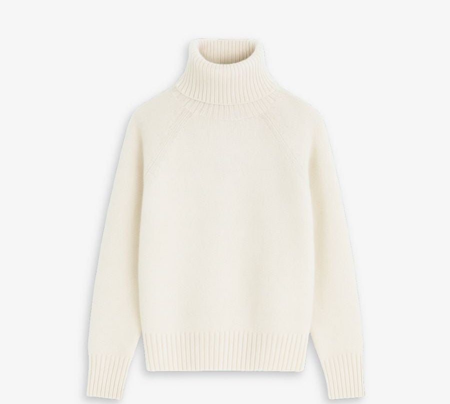 HIGH-NECK JERSEY OFF WHITE