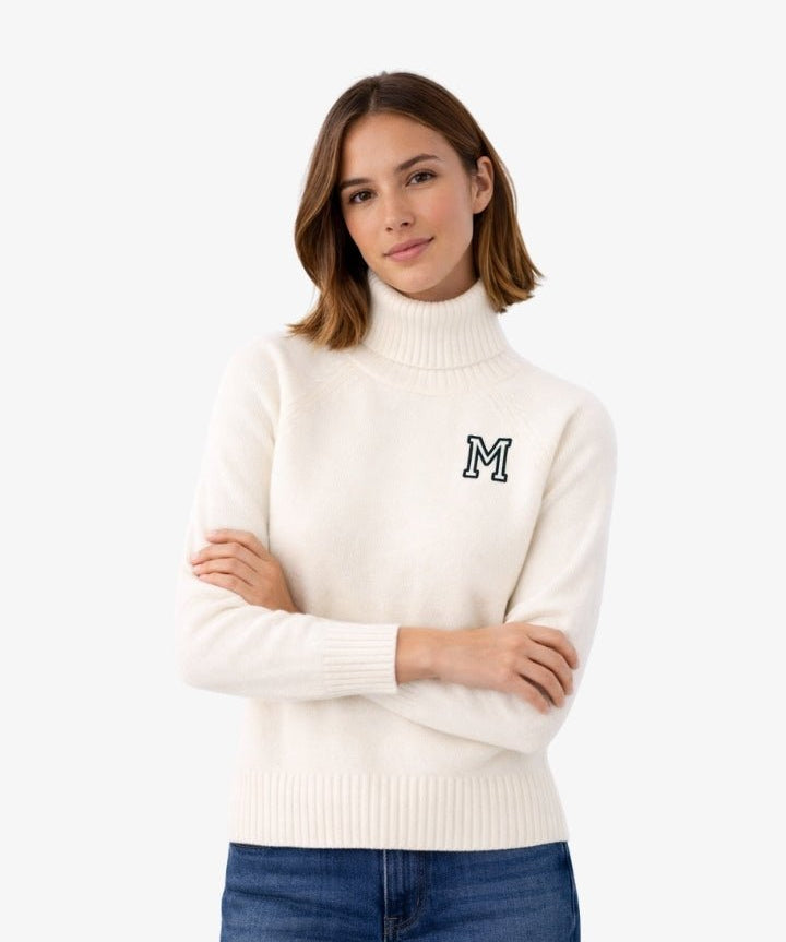 HIGH-NECK JERSEY OFF WHITE