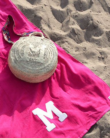 FUCHSIA TOWEL | LARGE CURL INITIAL