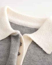 JERSEY-POLO CONTRASTE GRIS