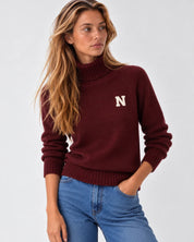 JERSEY CUELLO ALTO GRANATE