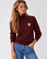 JERSEY CUELLO ALTO GRANATE