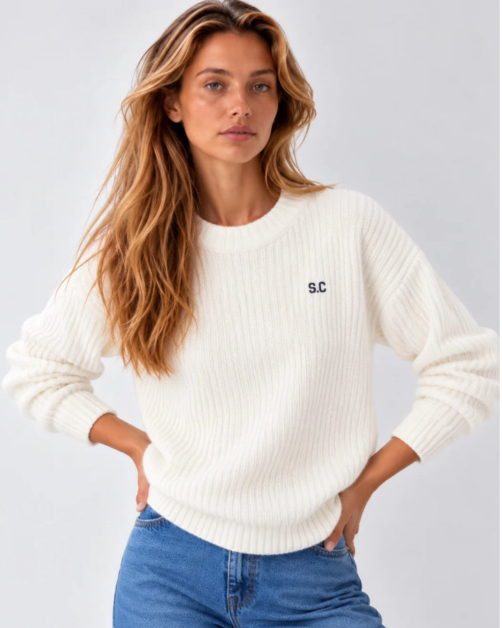 JERSEY OFF WHITE | BORDADO MINIMALISTA