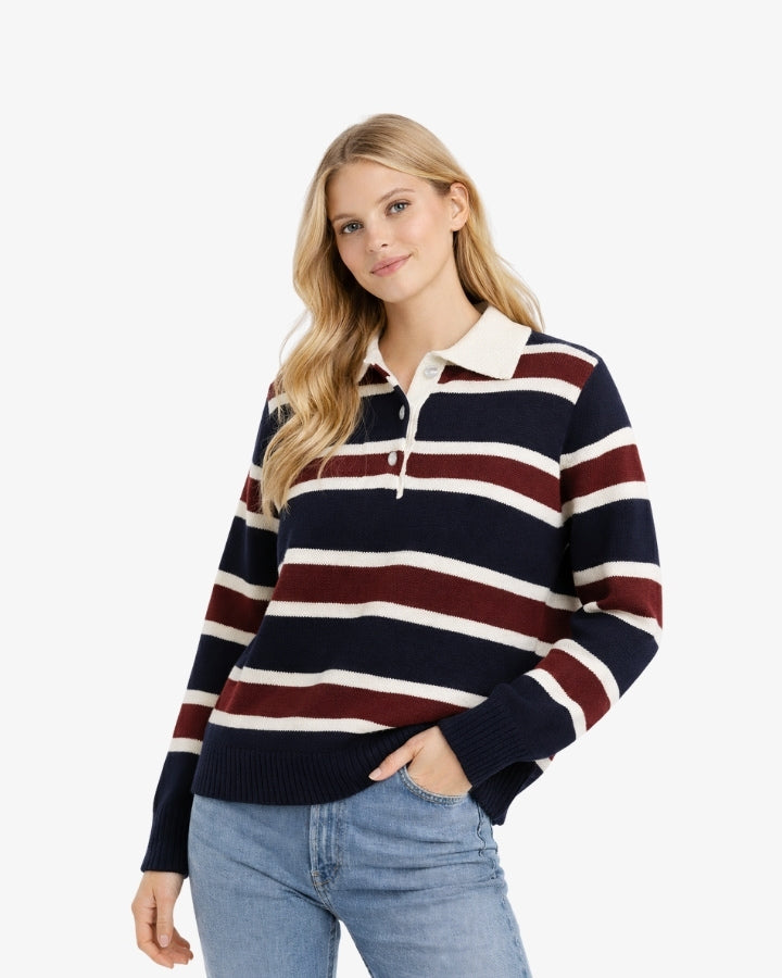 JERSEY POLO UNISEX | RAYAS NAVY