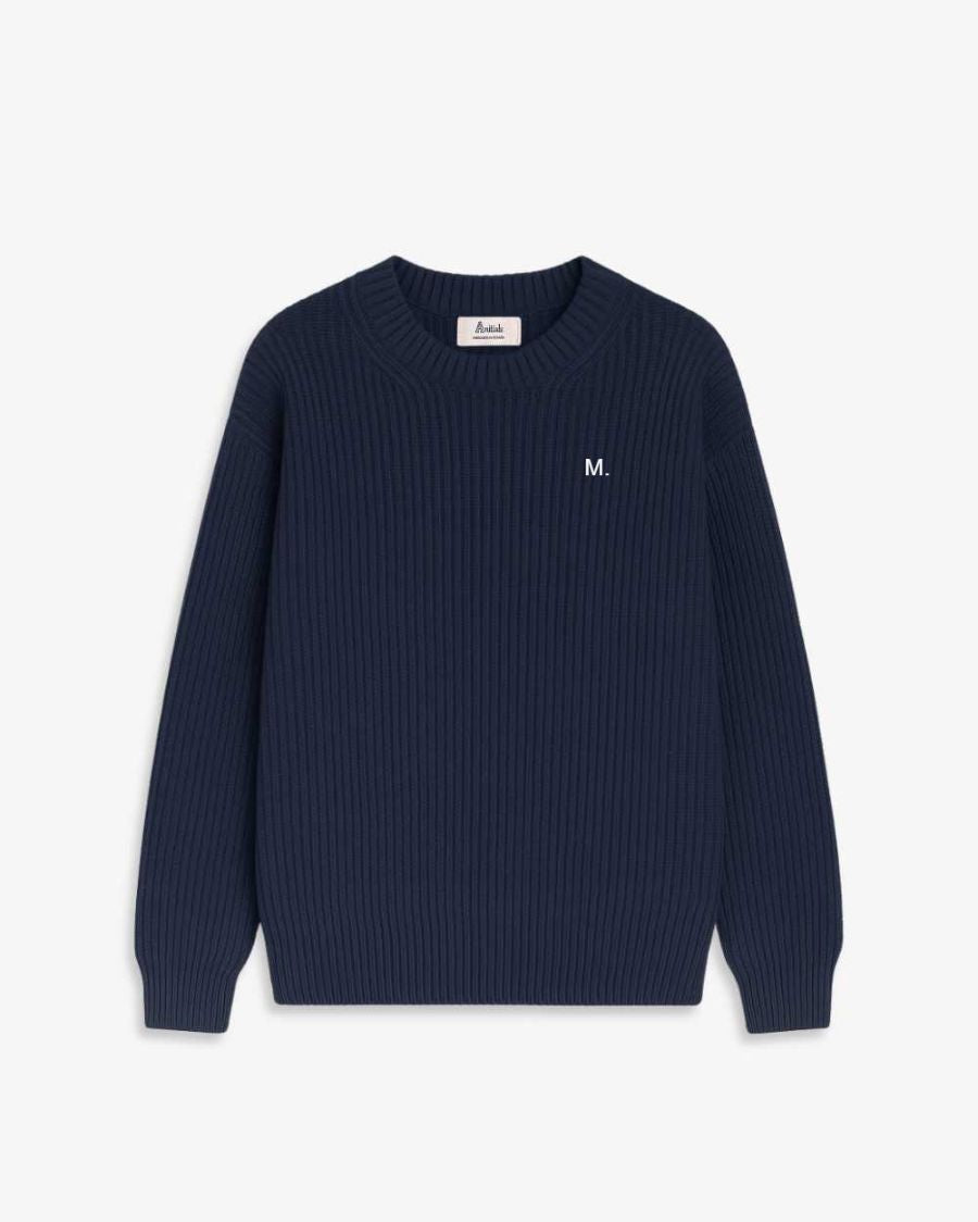 JERSEY PUNTO AZUL MARINO | BORDADO MINIMALISTA