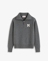 JERSEY-ZIPPER GRIS OSCURO