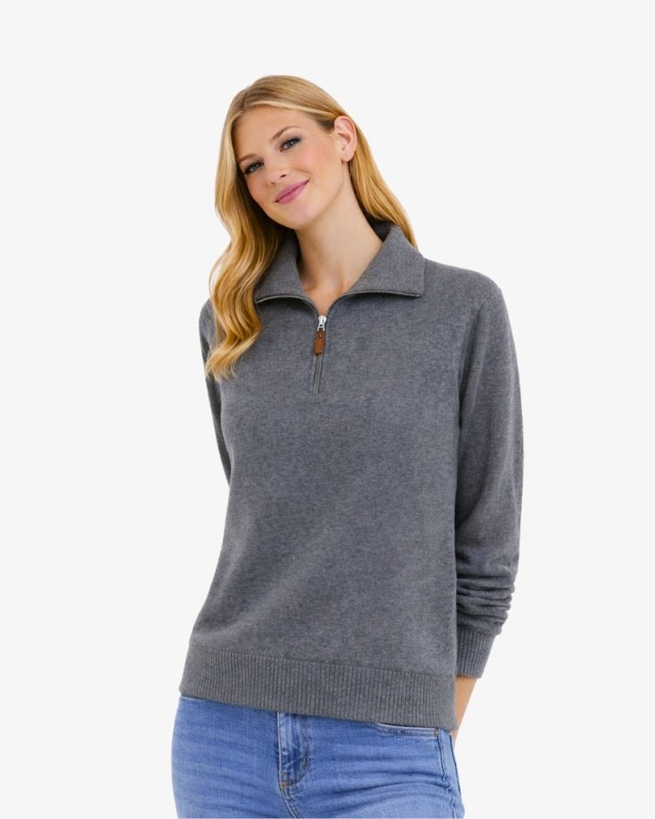 JERSEY ZIPPER DARK GREY