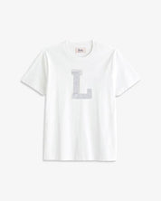 KIDS - CAMISETA WHITE | INICIAL LENTEJUELAS PLATEADAS
