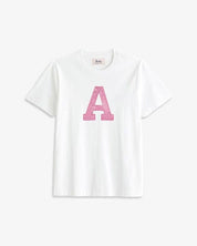 KIDS - CAMISETA WHITE | INICIAL LENTEJUELAS ROSAS