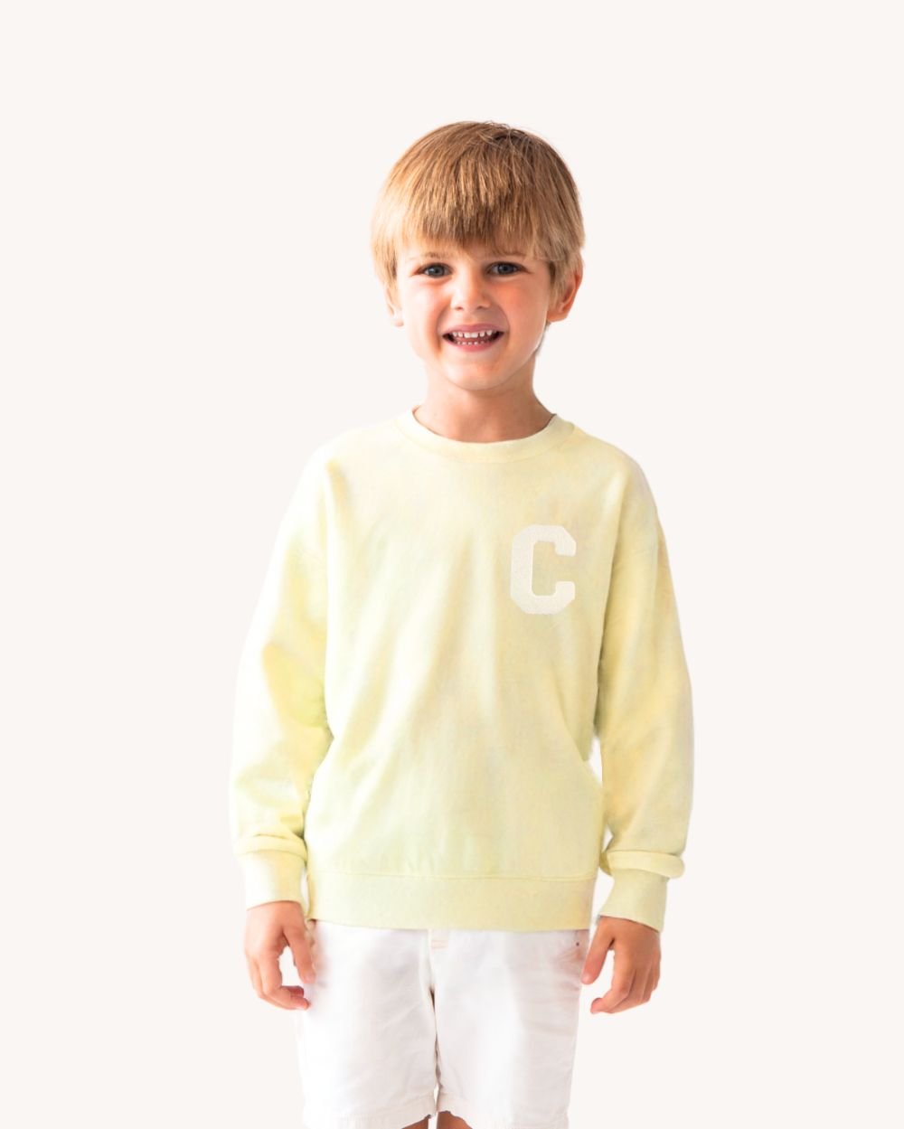KIDS - SUDADERA LIGHT YELLOW | INICIAL MINI RIZO