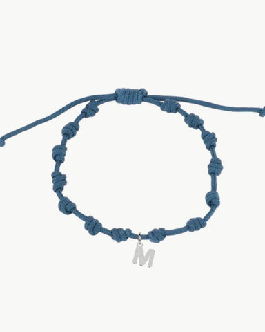 OCEAN BLUE KNOT BRACELET | INITIAL MINI