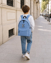 MOCHILA GRANDE AZUL CELESTE |  INICIAL