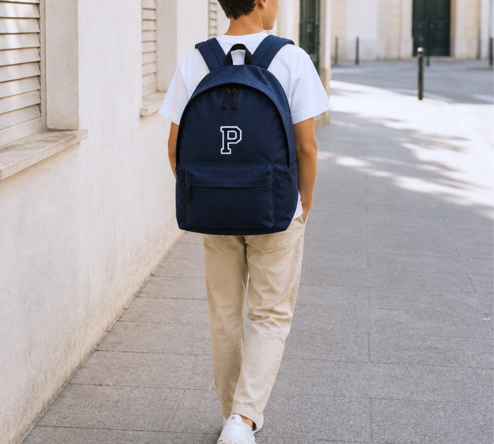 MOCHILA GRANDE AZUL MARINO |  INICIAL