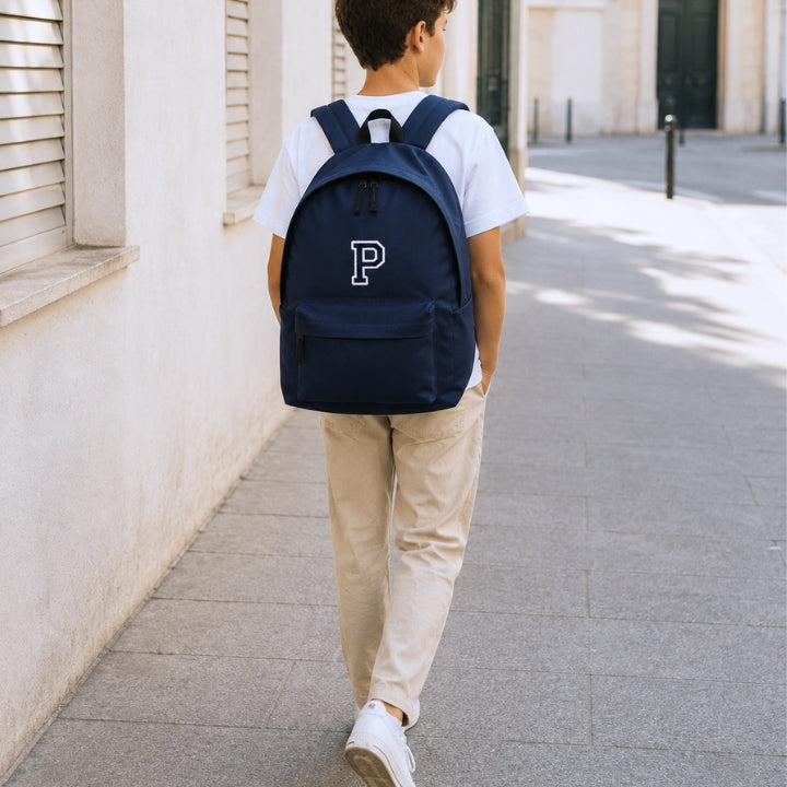 MOCHILA GRANDE AZUL MARINO |  INICIAL