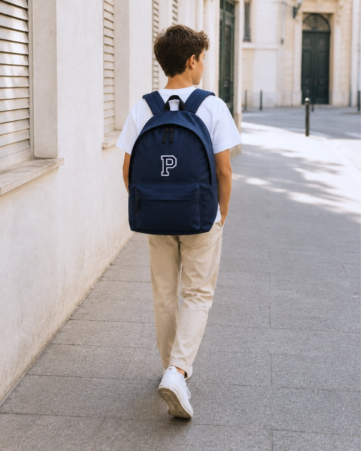 MOCHILA GRANDE AZUL MARINO |  INICIAL