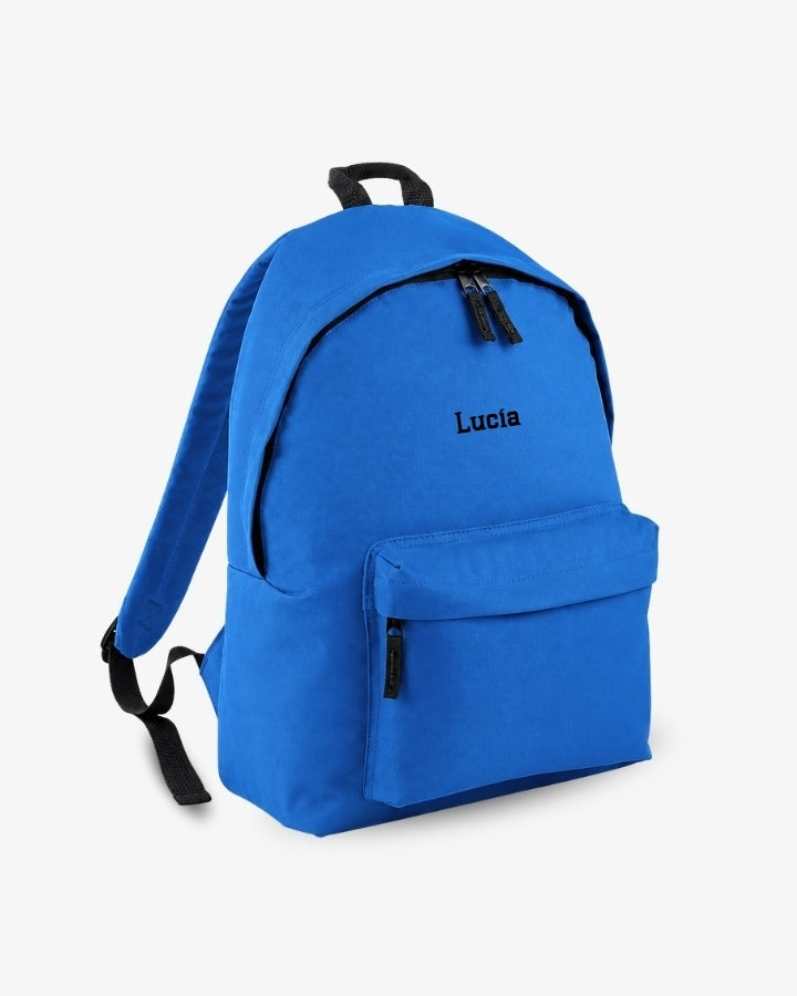 MOCHILA GRANDE AZUL ROYAL |  BORDADO PERSONALIZADO