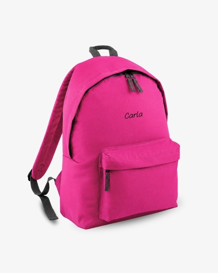 MOCHILA GRANDE FUCSIA |  BORDADO PERSONALIZADO