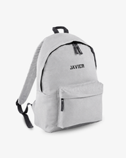 MOCHILA GRANDE GRIS CLARO |  BORDADO PERSONALIZADO