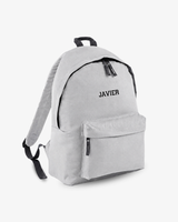 MOCHILA GRANDE GRIS CLARO |  BORDADO PERSONALIZADO