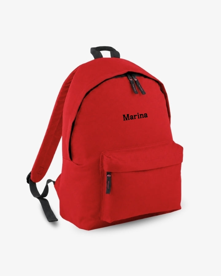 MOCHILA GRANDE ROJA |  BORDADO PERSONALIZADO