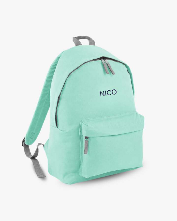 MOCHILA GRANDE VERDE MINT |  BORDADO PERSONALIZADO