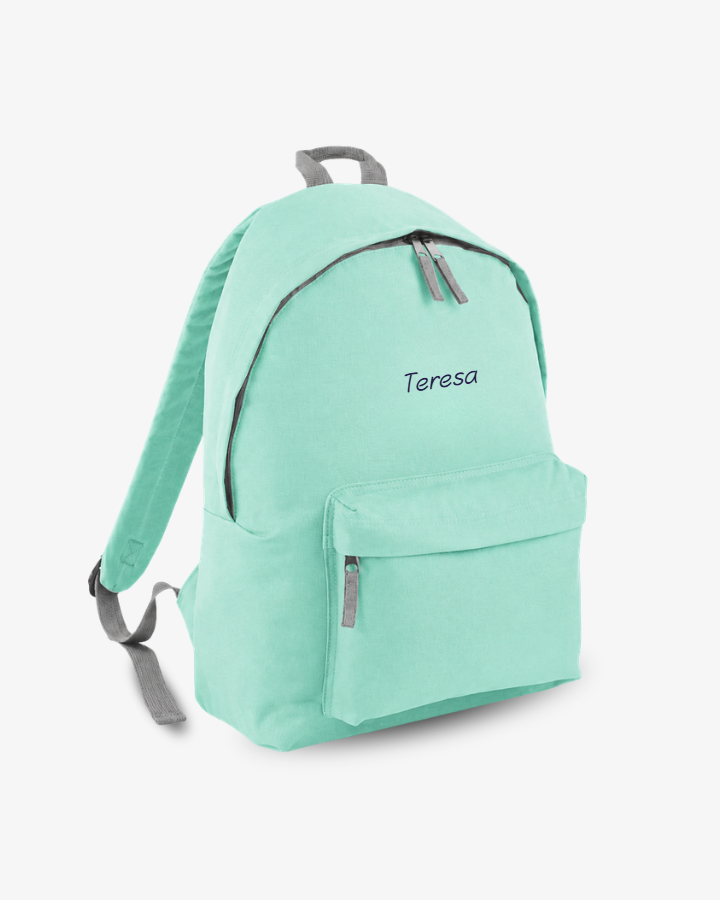 MOCHILA GRANDE VERDE MINT |  BORDADO PERSONALIZADO